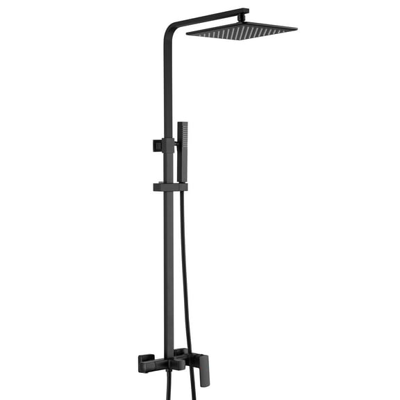 Exposed Pipe Shower System Set Combo, 3-Functional Exposed Shower Fixtures with Brass Valve