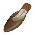 thumbnail image 2 of Women‘s Fashion Mule, Pointed Toe Flat Slip On Low Heel Sandals, Chic Indoor Outdoor Slides for Office, Summer, and Casual Chic Outfit Brown 39, 2 of 3