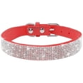 thumbnail image 2 of 2 collares rojos para perro talla XS con pedrería, hechos de cuero sintético suave., 2 of 5