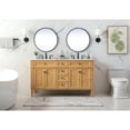 thumbnail image 6 of 60 inch double bathroom vanity in natural wood, 6 of 8