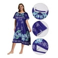 thumbnail image 5 of Baywell Plus Size Nightgows for Women Soft Cotton Casual Print Long Nightdress Short Sleeve U-neck House Dresses Sleepwear,XL-5XL, 5 of 8