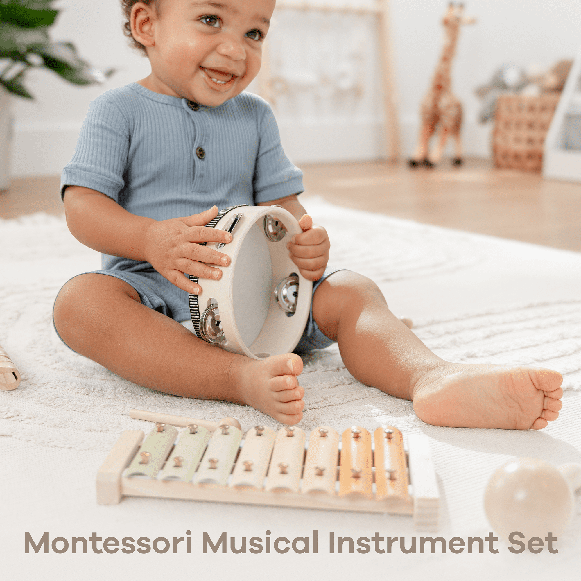 Comfy Cubs 4-Piece Kids Musical Instruments, Montessori Toys, Creativity & Motor Skill for Toddlers