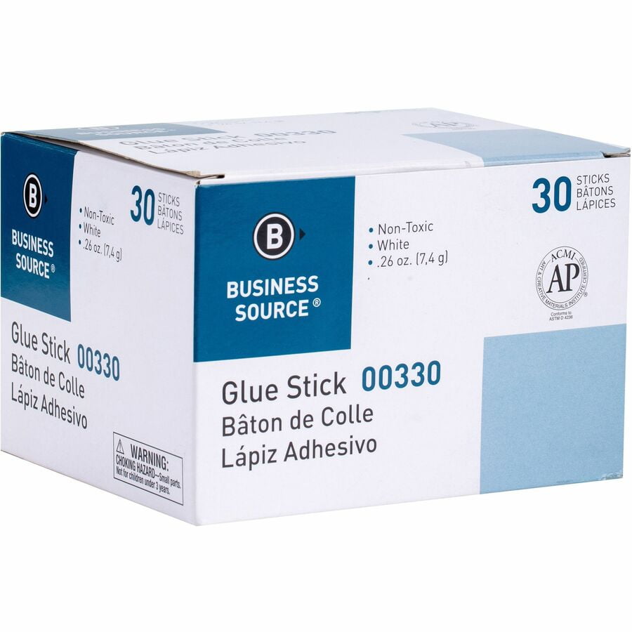 Business Source, BSN00330, Glue Stick, 30 / Box, White
