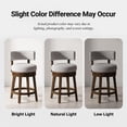 thumbnail image 5 of AFO Upholstered Swivel Bar Stool with Back - 24 Inch Counter Height Chair for Kitchen Island, Beige, 5 of 10