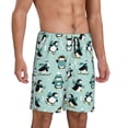 thumbnail image 2 of Fotbe Winter Skiing Penguin Pantalones Cortos de Pijama para Hombre, Ropa de Dormir, Pantalones de Pijama Cortos para Hombre-4X-Large, 2 of 6