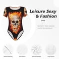 thumbnail image 6 of Gaeub Satanic Skull Women'S Short Sleeve One Piece Swimsuit Sexy High-Waisted Bodysuit For Swimming, Beach, Sports - X-Large, 6 of 9