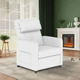 thumbnail image 3 of Kicctian Recliner Chair with Massage and Heat, Adjustable Electric Sofa with Ergonomic Tall Back, Padded Seat and Lumbar Support, USB Port and Side Pockets for Living Room,White, 3 of 8