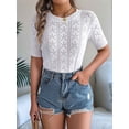 thumbnail image 4 of Blusa de Punto Acanalado con Cuello en V y Corta para Mujer L, 4 of 10