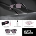 thumbnail image 3 of Oakley OO9448 Sylas Rectangle Shaped Non-Polarized Sunglasses for Men - Includes Official Eyewear Kit - Polished Black Frame with Prizm Gray Lens, 3 of 7
