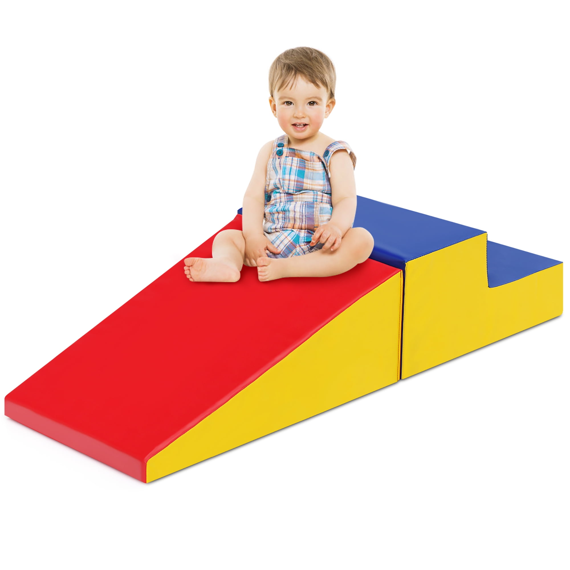 Polar Aurora 4PCS Climb and Crawl Activity Play Set Soft Foam Toddler Stairs and Ramp Climber Gym Toy Indoors 