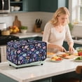 thumbnail image 4 of Renewold Toaster Oven Protection Case Stain-Resistant Washable Smart Oven Air Fryer Cover Countertop Appliance Protective Case Kitchen Decor, 18.5 x 14.5 x 9 Inches, Hippie Flower Lotus Blue Violet, 4 of 7