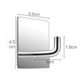 thumbnail image 5 of 4Pcs Stainless Steel Hooks Free Punching Sticky Hooks Square Single Hook Wire Drawing, Hanging Stainless Hooks/Bathroom Hooks Towel Adhesive Hook 4Pcs Self Wall Bathroom Products, 5 of 7