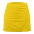 thumbnail image 4 of FRSASU Womens Skorts Tummy Control Solid Color Mid Waist Athletic Shorts Casual Skirt Pants Yellow, 4 of 6