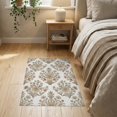 thumbnail image 3 of ODIKA Beige Scattered Leafy Sprigs Asymmetric Pile Playroom Imitation for Entryway, Kitchen, Laundry Room, Stain Resistant Thin Throw, 3 of 7