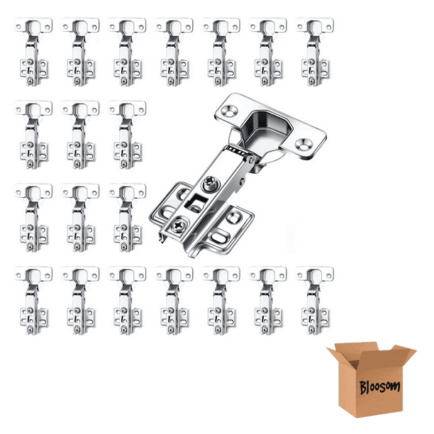 Juego Bisagra Bloosom Bidimensional Recta Cierre Suave Níquel 20 Piezas Plata