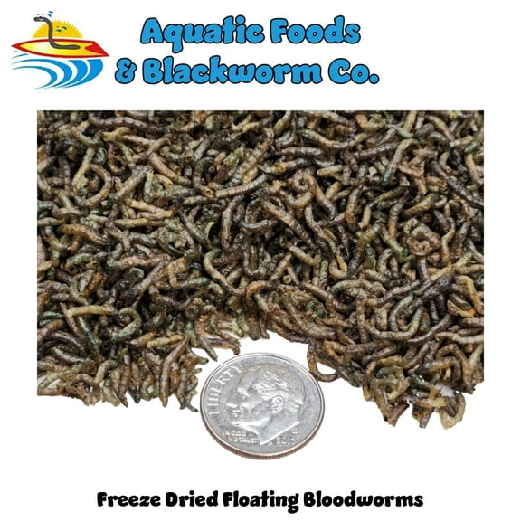 Aquatic Foods Freeze Dried Bloodworms. Clean Fresh Grade "A" Bloodworms - 1/8-lb