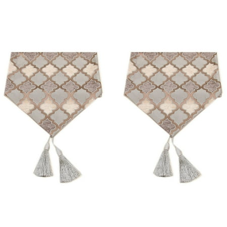 

2X Table Runner European Neo-Classical Geometric Relief High-End Bed End Flag Table Runner