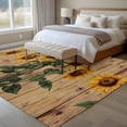 thumbnail image 4 of 6'x9' Area Rugs, Vintage Sunflower Indoor Outdoor Area Rug for Living Room Bedroom, Farmhouse Vintage Wooden Floral Washable Bathroom Rugs Kitchen Floor Carpet Mats Home Decor Aesthetic, 4 of 8