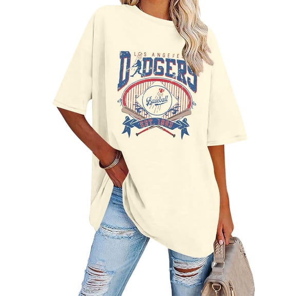 MOUSYA Baseball Shirts for Women Oversized Game Day Baseball Fan Shirt Baseball Mama Casual Short Sleeve Graphic Shirt
