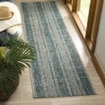 thumbnail image 2 of SAFAVIEH Courtyard Robert Striped Indoor/Outdoor Runner, 2'3" x 10', Light Grey/Teal, 2 of 9