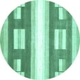 thumbnail image 1 of Ahgly Company Indoor Round Abstract Turquoise Blue Modern Area Rugs, 5' Round, 1 of 4