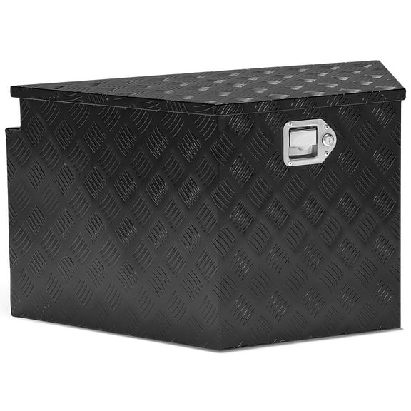 DNA Motoring 32.5"x20.5"x18" Aluminum Truck Trailer Trunk Bed Tongue Tool Storage Box w/ Lock Black