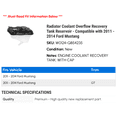thumbnail image 2 of Radiator Coolant Overflow Recovery Tank Reservoir - Compatible with 2011 - 2014 Ford Mustang 2012 2013, 2 of 2