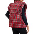 thumbnail image 3 of Women Plaid Sleeveless Vest Lightweight Cotton Padded Vest Autumn Winter Jacket, 3 of 4