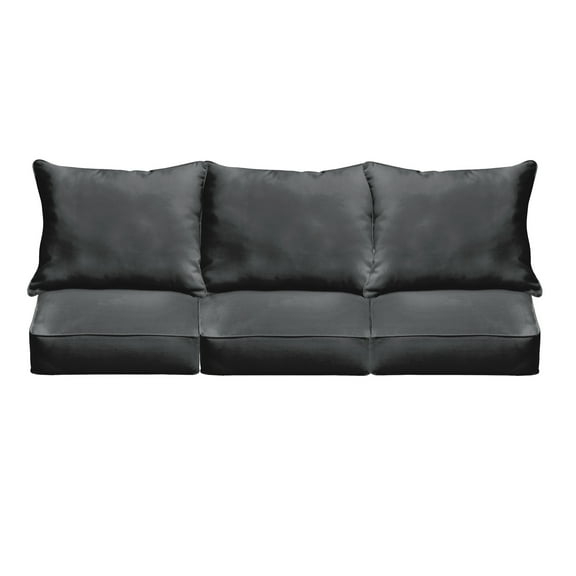 Black Indoor/Outdoor Deep Seating Sofa Set, Corded