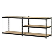 Muscle Rack 48W x 18D x 72H, 5-Tier Steel Shelving, 4,000 lbs. Total Capacity; Black