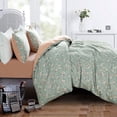 thumbnail image 2 of Rey Funda Nórdica Floral Algodón Suave 3 Piezas Rey Juegos de Ropa de Cama Flores Jardín, 2 of 9