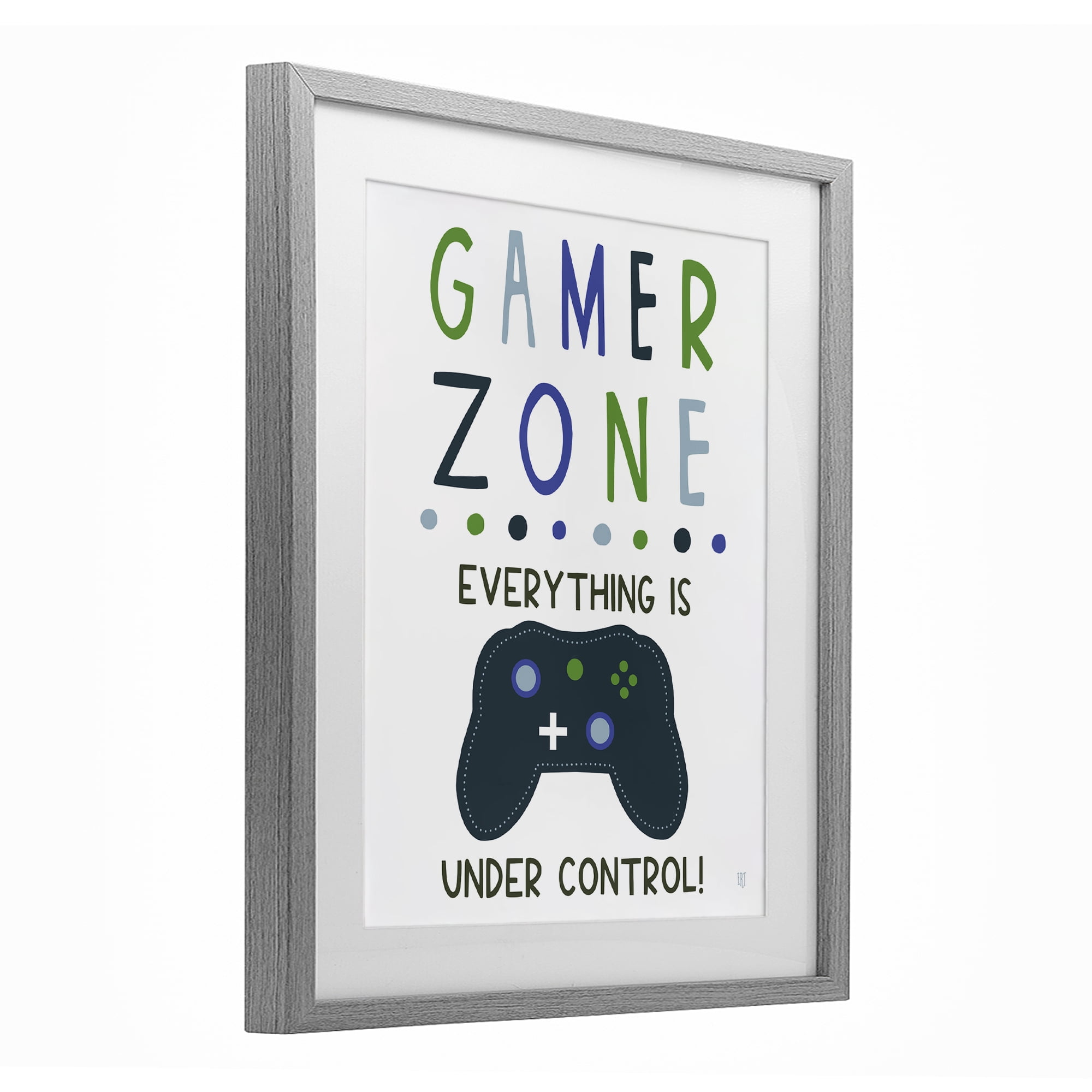 Stupell Industries Everything Under Control Gamer Zone Gray Framed Print Under Glass, design by Elizabeth Tyndall