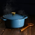 thumbnail image 6 of Carote 4.5QT Enamel Cast Iron Dutch Oven,9.5"Round Soup Pot with Lid, Induction Compatible，Blue, 6 of 7