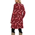 thumbnail image 4 of Women's Fashion Casual Dress with Pockets, Decorative Buttons, Christmas Prints, Round Neck and Long Sleeves for Practical Holiday Wear,Wine,L, 4 of 5