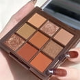 thumbnail image 4 of Sombras de ojos, regalos para mujeres, tonos tierra, chocolate perlado, terciopelo, lámina dorada, sombras de ojos de nueve colores, paleta de sombras de ojos, 4 of 5