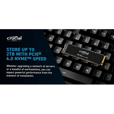 Crucial - P5 Plus 2TB 3D NAND Internal PCIe Gen 4 x4 NVMe Solid State Drive M.2