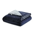 thumbnail image 3 of Deniau Flannel Reversible Heathered Sherpa Throw Blanket - Super Soft, 60" x 80", Navy, 3 of 10