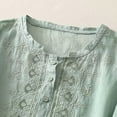 thumbnail image 5 of Womens Embroidered Tops Cute Flowy Tops Flowy Tops For Women Gauze Shirts Summer Blouses For Women Beach Vacation Tshirts Peasant Tops For Women Boho Peasant Gauze Blouses Linen Blouse, 5 of 7