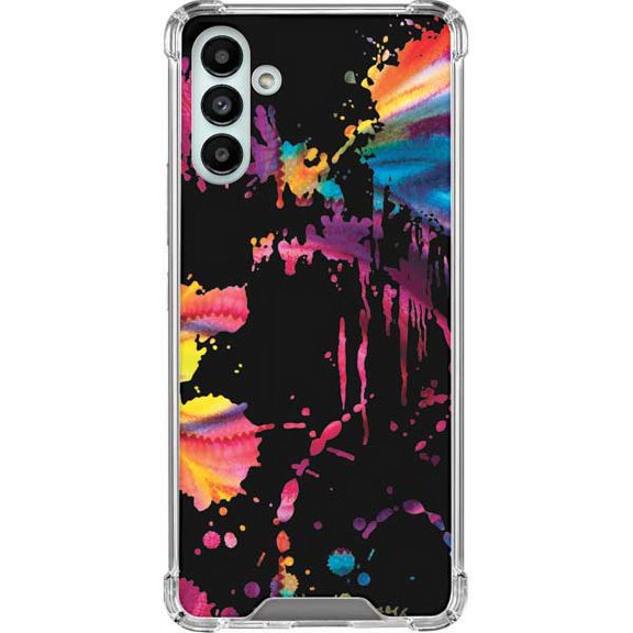 Skinit Abstract Art Chromatic Splatter Black Galaxy A13 5G Clear Case