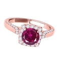 thumbnail image 3 of Aonejewelry 1.25 Ct. Ttw Diamond and Created Ruby Ring In 14k Rose Gold, 3 of 4