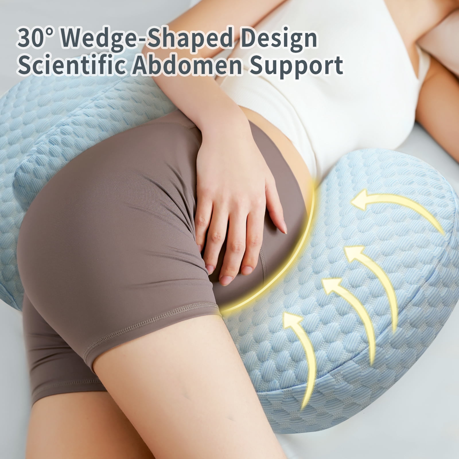 Pregnant Women's Side Sleeping Pillow Adjustable Length Portable Maternity Pillow to Support Waist and Backside