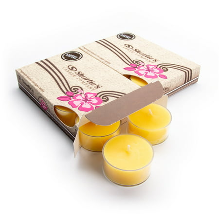 Lemongrass Tealight Candles Multi Pack (12 Yellow Highly Scented Tea Lights) - Made With Natural Oils - Clear Cup for Beautiful Candlelight - Fresh & Clean