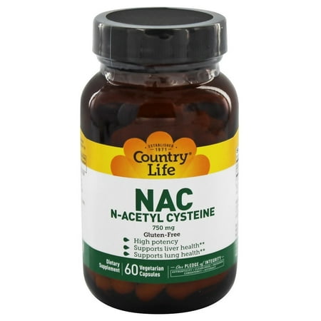 Country Life - NAC (N-Acetyl Cysteine) 750 mg. - 60 Vegetarian Capsules Formerly
