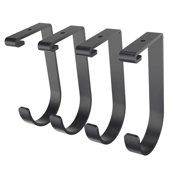 4 ganchos de almacenamiento para garaje, fáciles de instalar, para colgar bicicletas en el techo. Negro