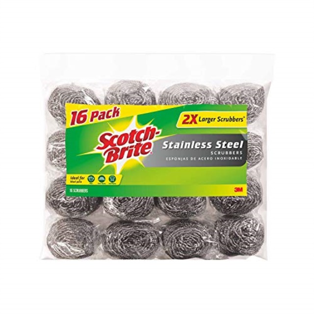 scotchbrite stainless steel scouring pad, 16pad