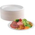 thumbnail image 1 of Plato Desechable 100 Uds Plato de Papel Biodegradable de 17,8cm Platos Desechables de Caña de Azúcar Ecológicos y Compostables, 1 of 5
