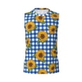 thumbnail image 6 of Lsque Sunflowers Print Men's Cotton Blend Sleeveless Muscle Shirts (S-3XL)- Moisture Wicking, Odor Protection, UPF 30+,3X-Large, 6 of 8