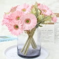 thumbnail image 2 of huntermoon 7 Stems/Bunbles Artificial Gerbera Flower Realistic Fake Daisy Flowers Bridal Wedding Bouquet for Home Garden Wedding Party Decorations, 2 of 18