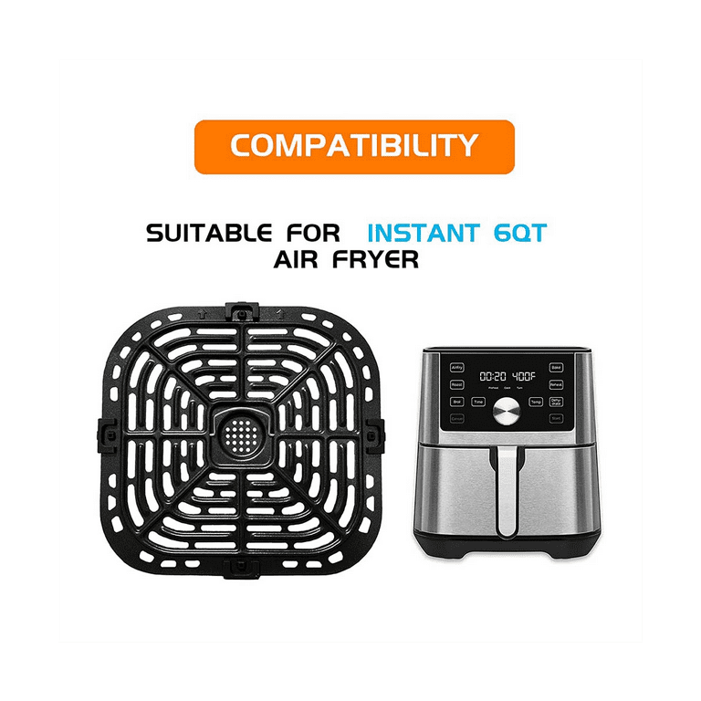  Air Fryer Grill Pan for Ninja FD302 OL501 6.5 Qt Pressure  Cooker & Air Fryer, 9.7'' Round Air Fryer Accessories Tray Grill Plate  Crisper Plate Replacement Parts with Rubber Bumpers, Dishwasher