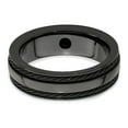 thumbnail image 5 of Edward Mirell Black Ti Double Cable and Black Spinel with Sterling Silver Bezel 7mm Band EMR232, 5 of 7